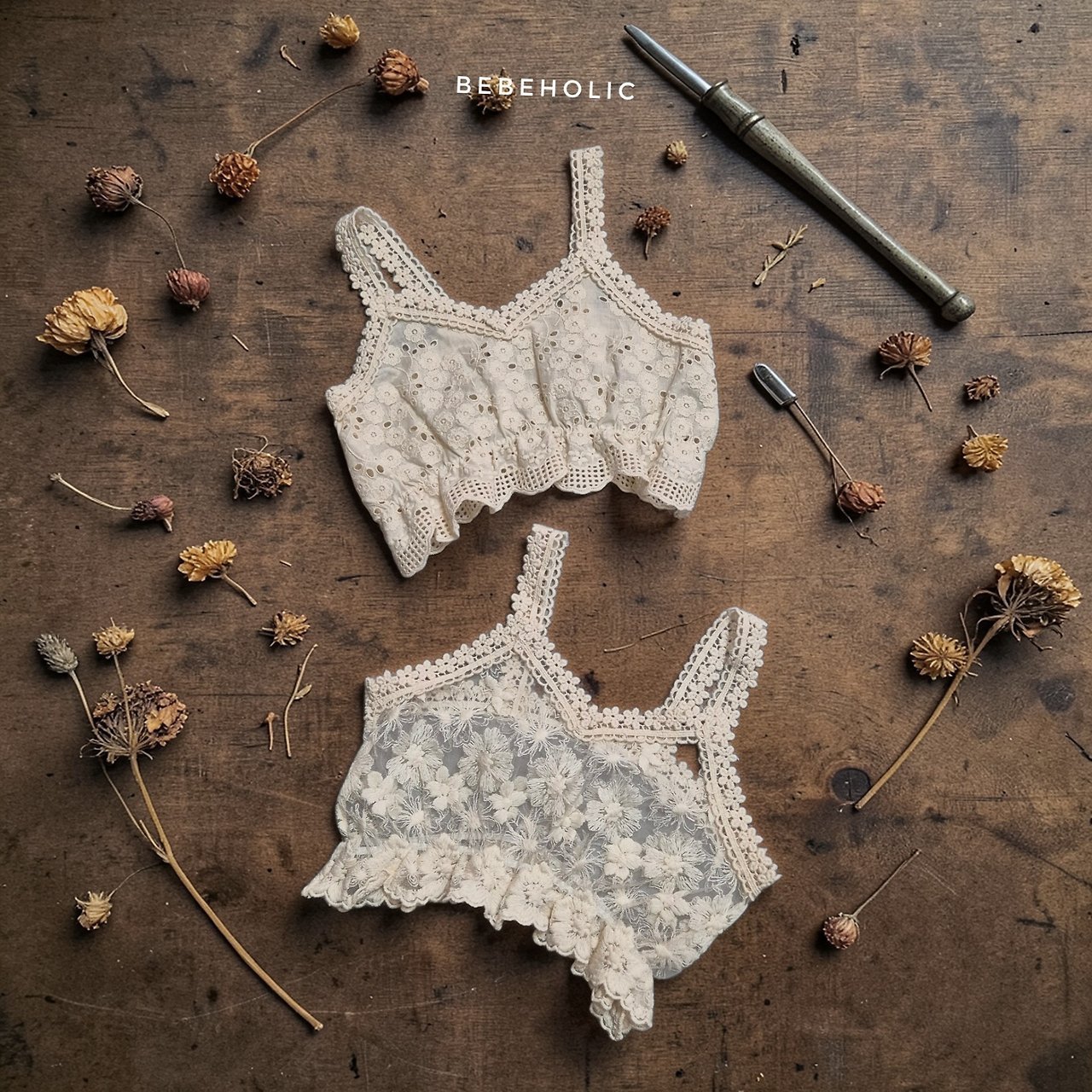 [Bebeholic] Áo hai dây ren | 레이스뷔스티에-duoc-ban-tai-Jam Korea