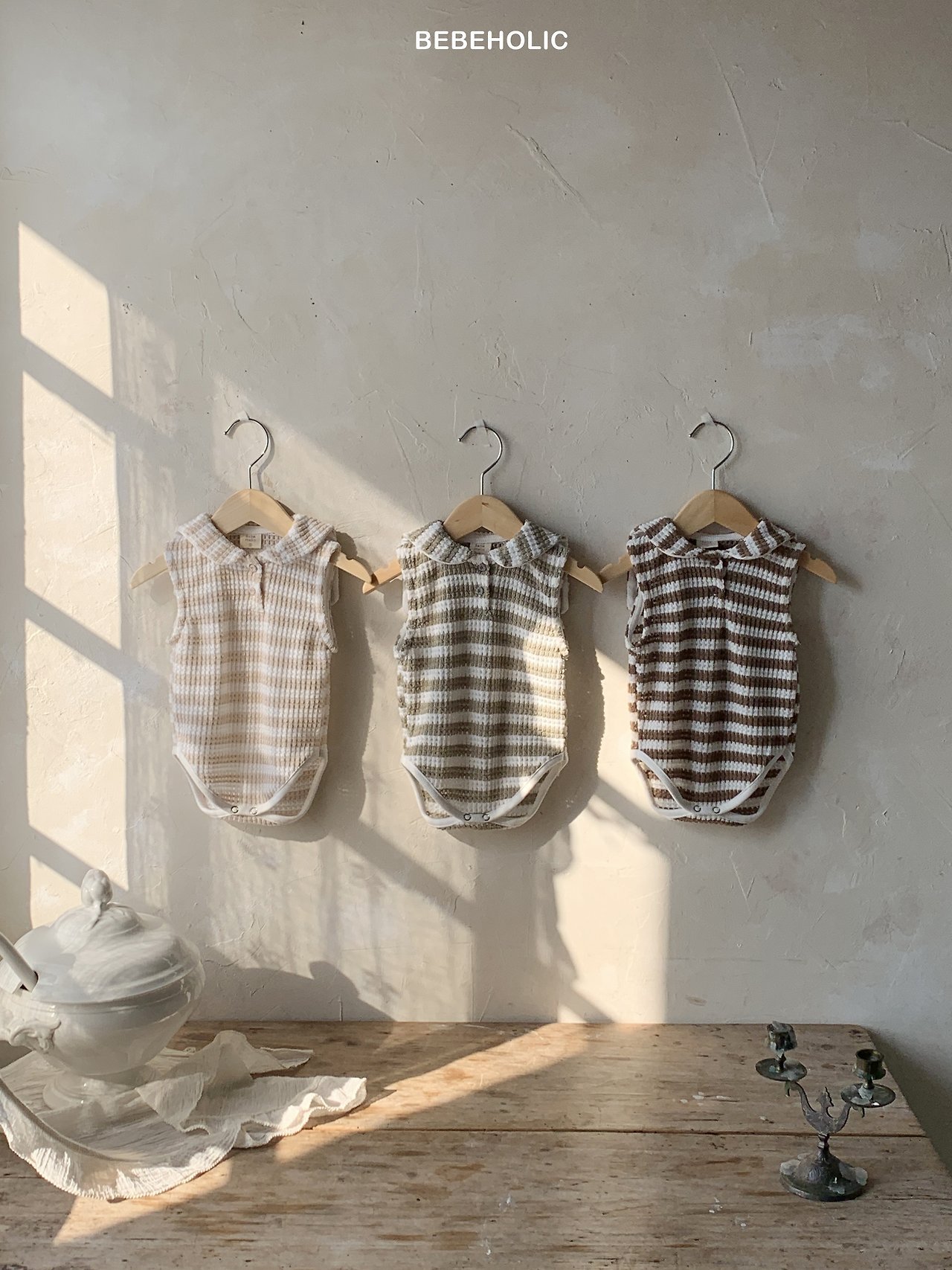 [Bebeholic] Set suit sọc Plush | 플러쉬ST슈트-duoc-ban-tai-Jam Korea