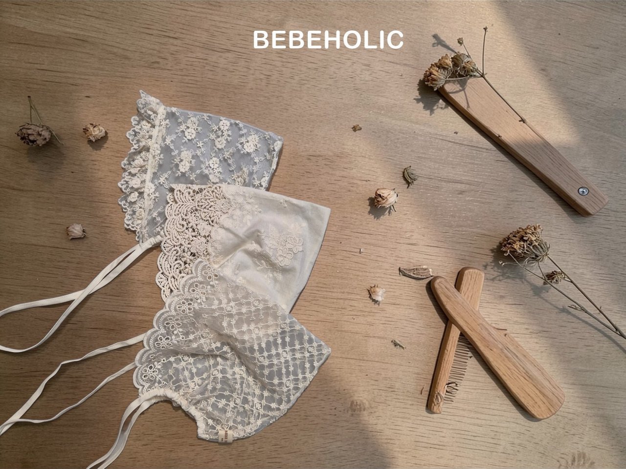 [Bebeholic] Bonnet ren Holic | 홀릭레스보넷-duoc-ban-tai-Jam Korea